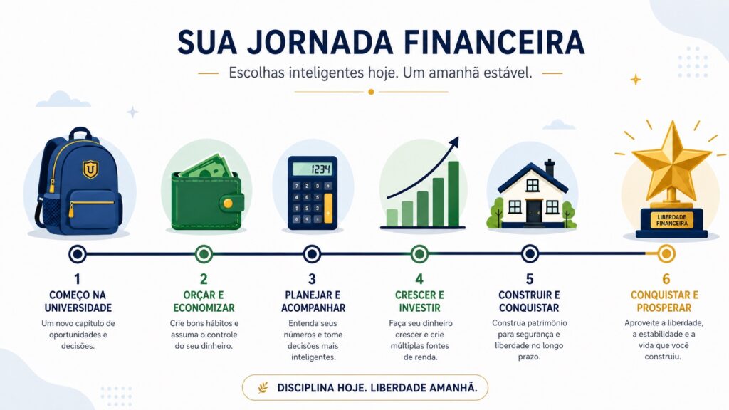 educação financeira na faculdade jovem estudante organizando finanças com caderno e calculadora